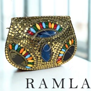 Ramla Hand-Crafted Gold Studded Mosaic Beaded Bag